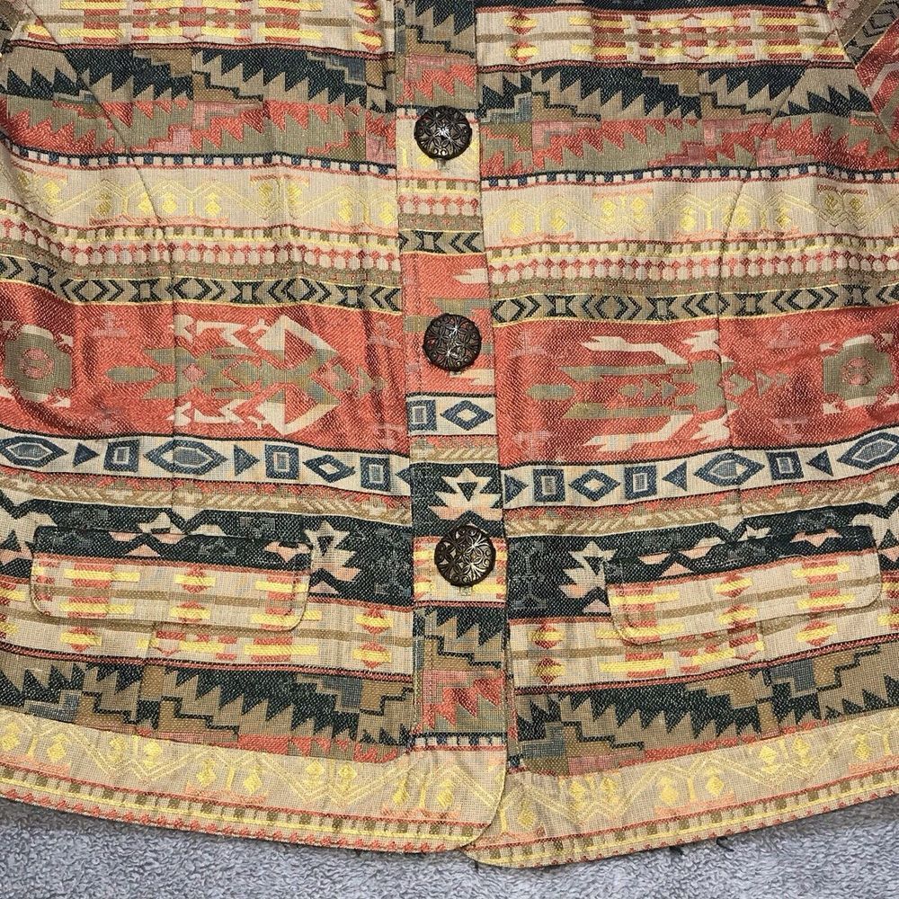 Chico's Womens Mayan Sunset Cebia‎ Jacket Southwestern Aztec Blazer Size 3 - Picture 5 of 12